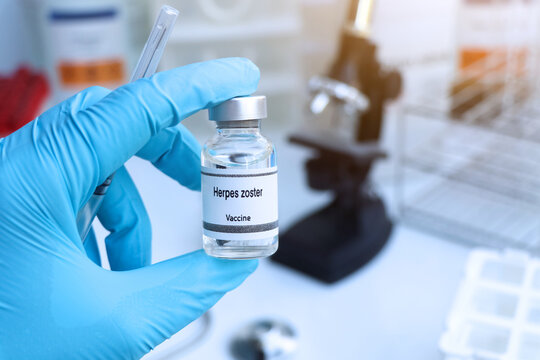 Herpes zoster vaccine in a vial, immunization and treatment of infection
