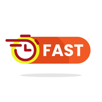 fast or quick time with stopwatch concept illustration flat design vector. simple modern graphic element for logo, infographic, icon
