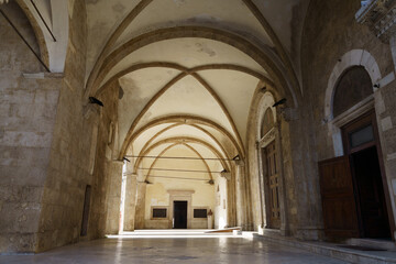 Fototapeta na wymiar Historic buildings of Rieti, Italy: Duomo