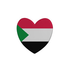 World countries. Heart element on white background. Sudan