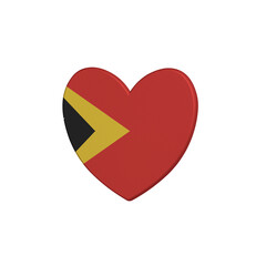 World countries. Heart element on white background. Timor East