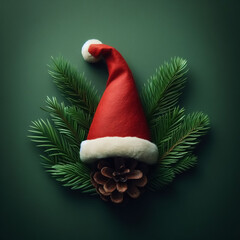 christmas decoration with santa hat