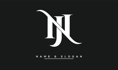 NJ,  JN,  N,  J  Abstract  Letters  Logo  Monogram