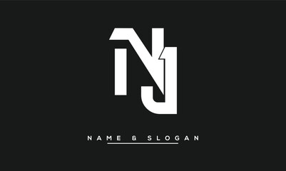 NJ,  JN,  N,  J  Abstract  Letters  Logo  Monogram