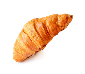 Delicious croissant isolated on white background with clipping path