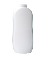 White powder bottle isolated on white background with clipping path