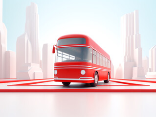a red bus on a road