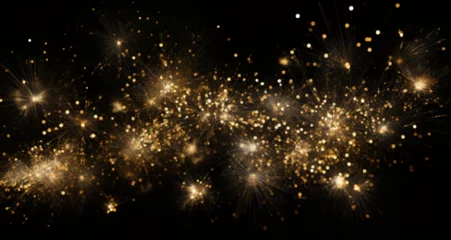 Fotobehang background gold fireworks, black and gold, luxury, celebration, new year, parties, events,  © RemsH