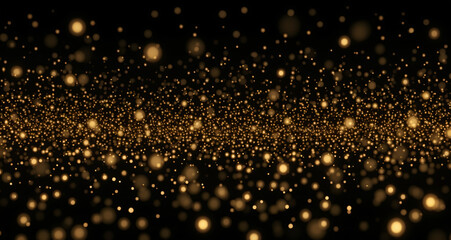 black and gold background with glitter bokeh effect, blue and gold, luxury, party, celebration, christmas, new year, birthday