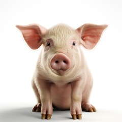 a close up of a pig