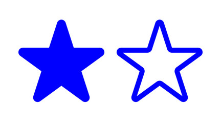 Blue star shape flat icons set vector. Collection of stars logo illustration isolated on white background.