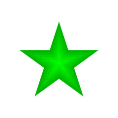 Obraz premium Green Christmas star icon illustration vector. 3d star shape logo isolated on white background.