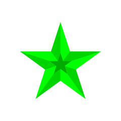 Obraz premium Green Christmas star icon illustration vector. 3d star shape logo isolated on white background.