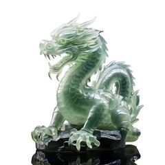 Jade carved dragon. isolated on transparent background. chinese lunar new year zodiac