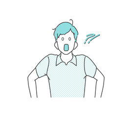 驚く、びっくりする若い男性