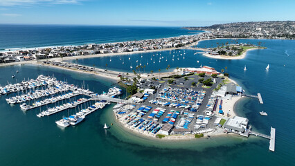 Mission Bay At San Diego In California United States. Paradisiac Beach Scenery. Seascape Landmark....