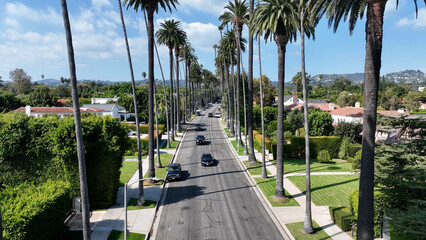Beverly Hills At Los Angeles In California United States. Famous Luxury Neighborhood. Downtown Cityscape. Beverly Hills At Los Angeles In California United States. 