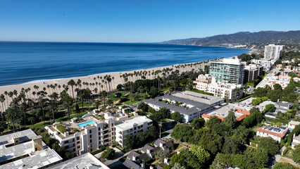 Santa Monica At Los Angeles In California United States. Coast City Landscape. Historic 66 Route....