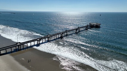 Venice Pier At Los Angeles In California United States. Coast City Landscape. Seascape Beach....