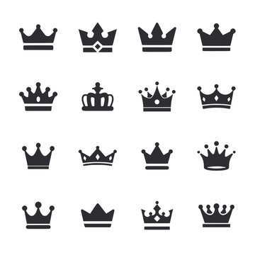 set of crowns vector illustration