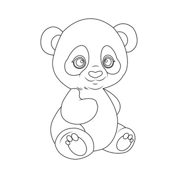 cartoon  baby panda for kids' coloring book