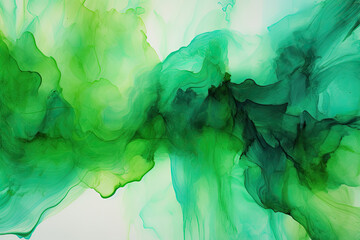 Abstract alcohol ink background, jungle green colors, flamboyant - obrazy, fototapety, plakaty