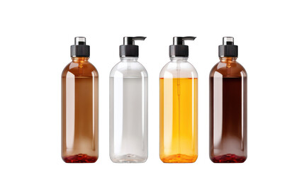 Set of Conditioner Bottles Isolated on Transparent or White Background, PNG