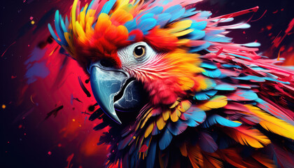 Vivid Wingspan: Abstract Delight in Parrot Flight