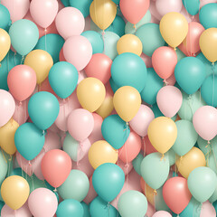 Fototapeta na wymiar seamless pattern of pastel balloons