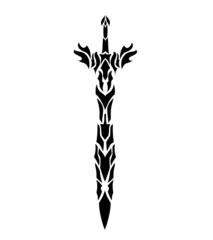 Fotobehang illustration vector graphics of tribal art design sword tattoo © Ardi