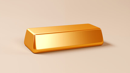 A piece of gold 3d clay style 