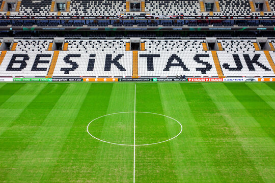 Istanbul, Besiktas - Turkey - 1.12.2023 Besiktas JK Football Club Stadium,Turkey Super League Soccer Team. Mustafa Kemal Ataturk Photo in the Arena