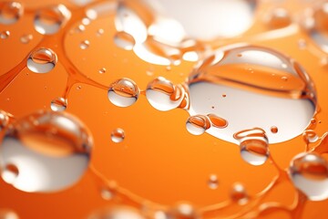 Captivating Underwater Scene with Dark Orange and Light White Tones, Featuring Popping Bubbles and a Warm Core, Nature Elegance in Motion