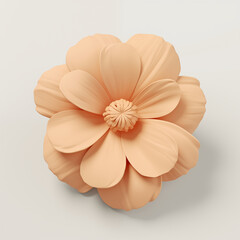 wooden flower 3d clay style 