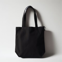 black handbag shopper in white