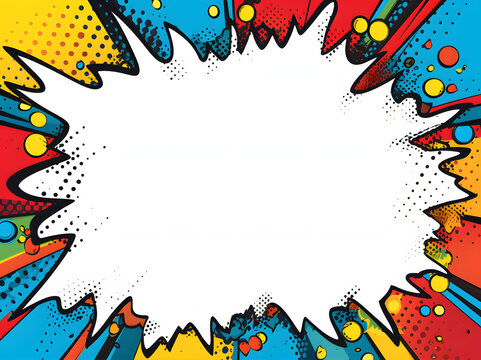 A pop art style with comic bubbles, dots. Comic art speech bubble illustration background.