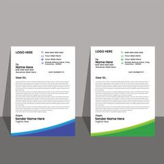 Modern Business Letterhead Design Template, Clean and professional corporate company business letterhead, Abstract style design. 