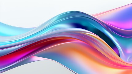 Colorful Liquid metallic wavy background. 3d rendering, 3d illustration.