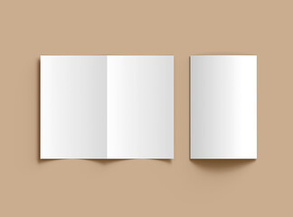 Blank Half Fold 8.5x11 letter brochure 3d render to present your design