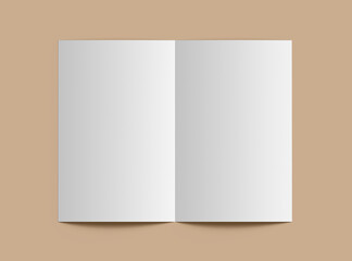 Blank Half Fold 8.5x11 letter brochure 3d render to present your design