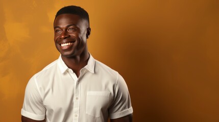 Obraz premium Young Happy Rested African American Man, Background HD For Designer