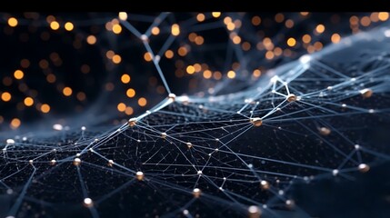 Abstract digital background with connecting dots and lines. Network connection structure. 3d rendering