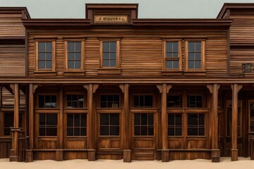 wildwest saloon general store , old wooden facade ,  farwest general store