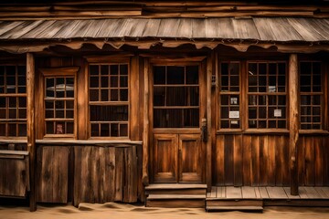 farwest saloon general store , old wooden facade , wild west general store