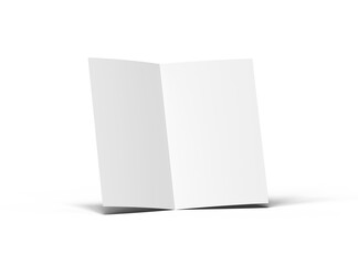 Blank Half Fold 8.5x11 letter brochure 3d render on a transparent background 