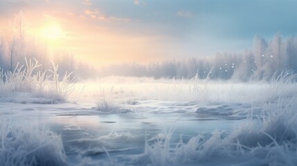 snowflakes caught in a gentle breeze, creating a dynamic and visually stunning winter scene in the soft light of dawn