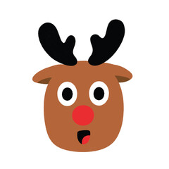 Christmas deer head icon.