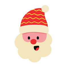 Santa claus face flat icon.