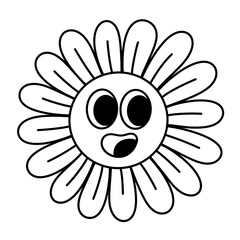 Cartoon flower line Icon.