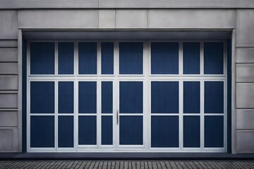 Fototapeta na wymiar vintage marine blue storefront , retro commercial facade template model